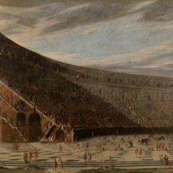 Perspectival view of a Roman amphitheatre